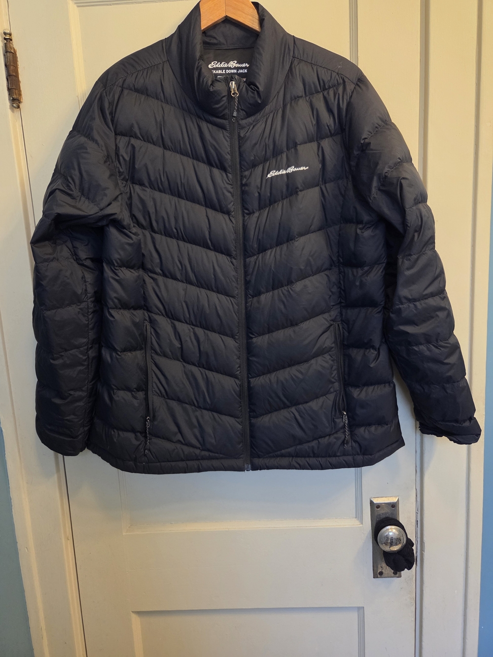 Eddie Bauer Women's Black Quilted Packable Puffer Jacket Sz XL